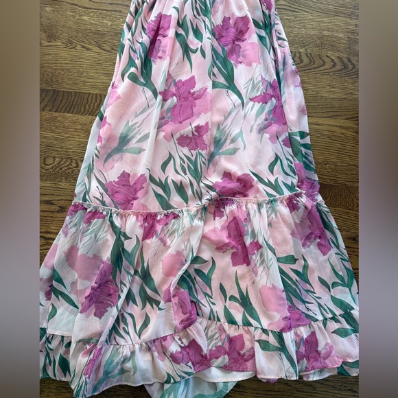 PETAL + PUP Floral Maxi Dress Coquette Ruffle Fairy Ethereal Halter 3D Pink XS‎ - Picture 3 of 8